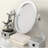Silver Wood Vanity Table With Stool - 3 Storage Drawers, Adjustable Oval Mirror For Beauty Regime Routines-1203014852