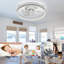 Ventilateur de plafond encastré blanc moderne de 20 po avec lumière DEL et télécommande, commande APP, ventilateur réversible à 6 vitesses pour la chambre à coucher-803971360