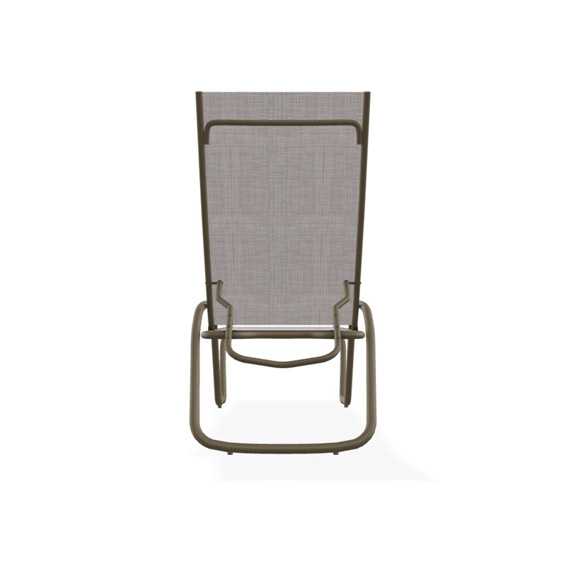 Outdoor Rust-Resistant Metal Chaise Lounge, Textured Beachwood, Sand Dollar