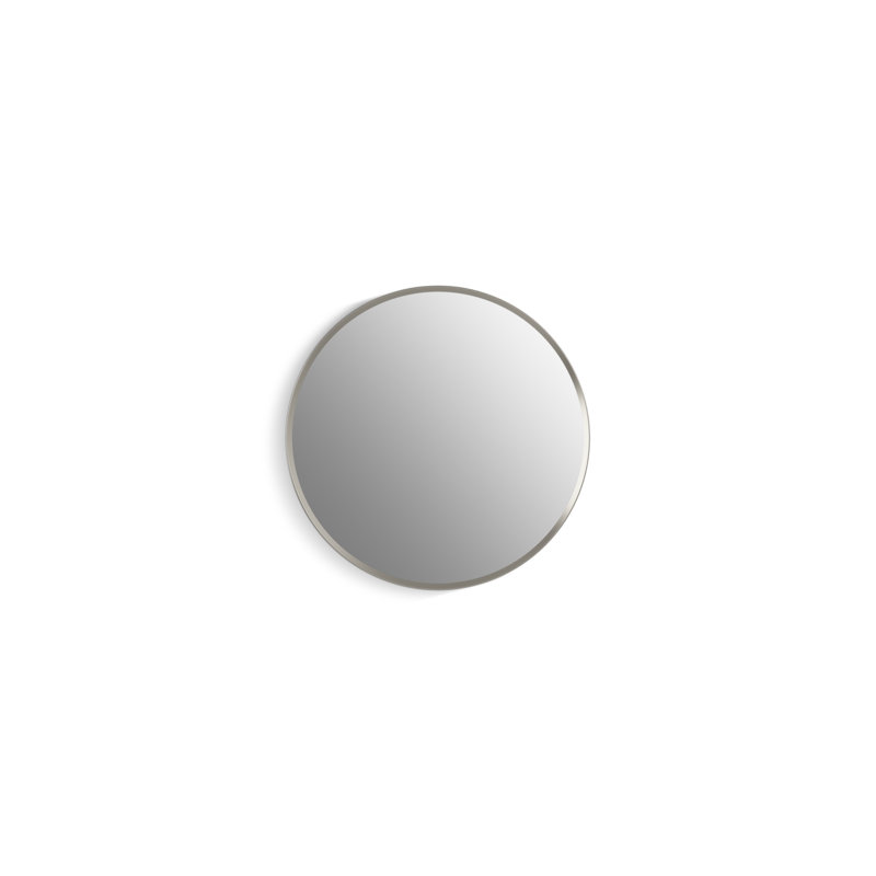 Verdera 24 in Round Framed Medicine Cabinet, Surface Mount or Recessed, Brushed Nickel