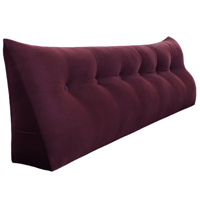 Sit-up Back Comfort Velvet Headboard Wedge Reading Pillow Triangular Backrest Back Support Compression