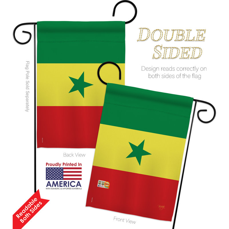 Polyester 18,5 x 13 po sénégal 2 côtés ensemble de drapeau