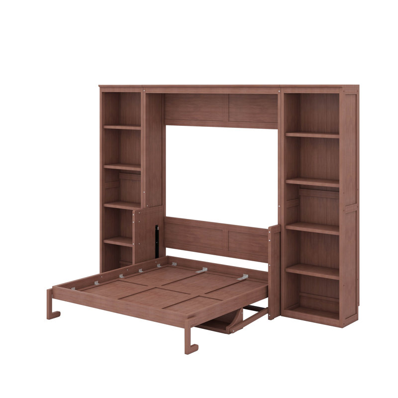 Grand lit escamotable avec bureau et bibliothèque, Grand lit