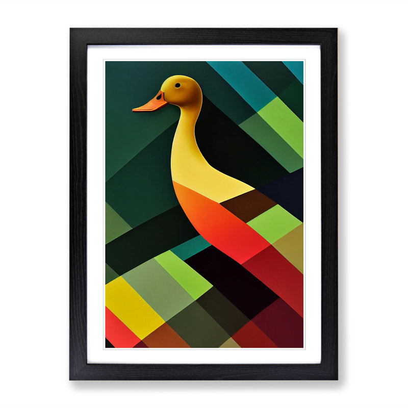 FRM-V0523-12X Abstract Duck Vol.3 - Single Picture Frame Print, Black Framed, 64cm H x 46cm W x 2cm D