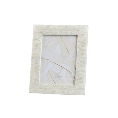 Crabtree Capiz Single Picture Frame in Natural/White