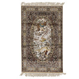 Hand-Knotted High-Quality Red and Navy Area Rug