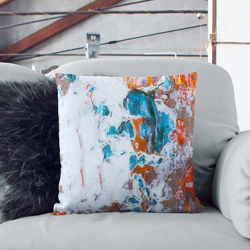 Abstract Square Throw Cushion, Stone, 55 x 55 cm