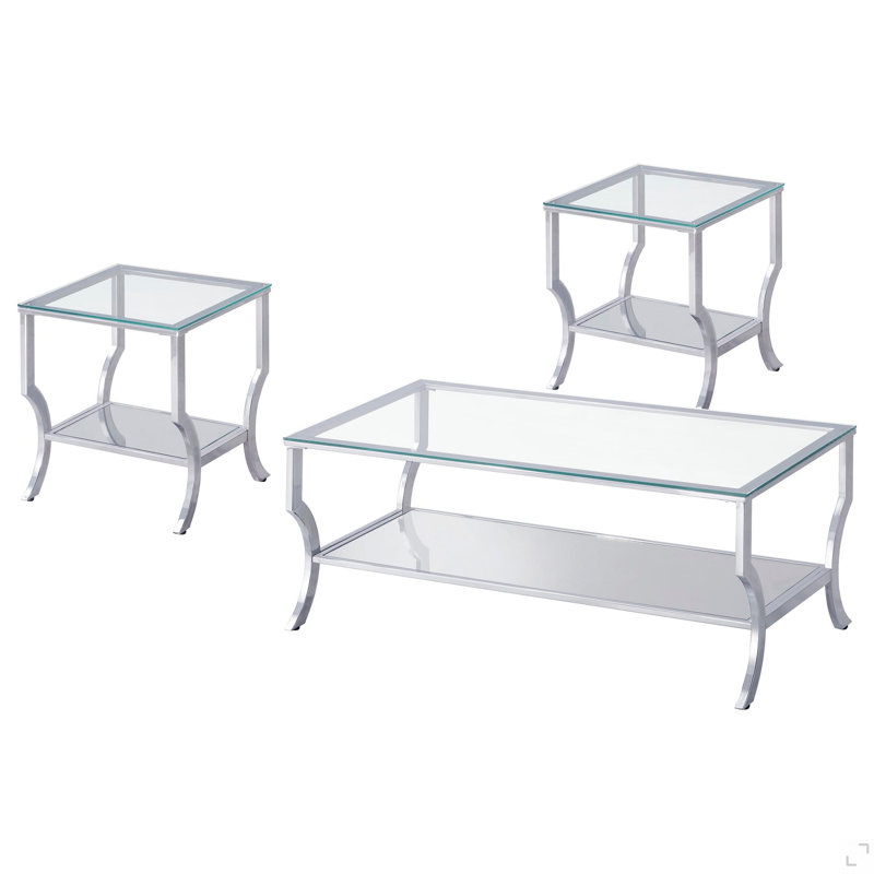 Chrome 3-piece Coffee Table Set