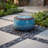  Round Glazed Blue Ceramic Floor Water Fountain with LED Light and Pump