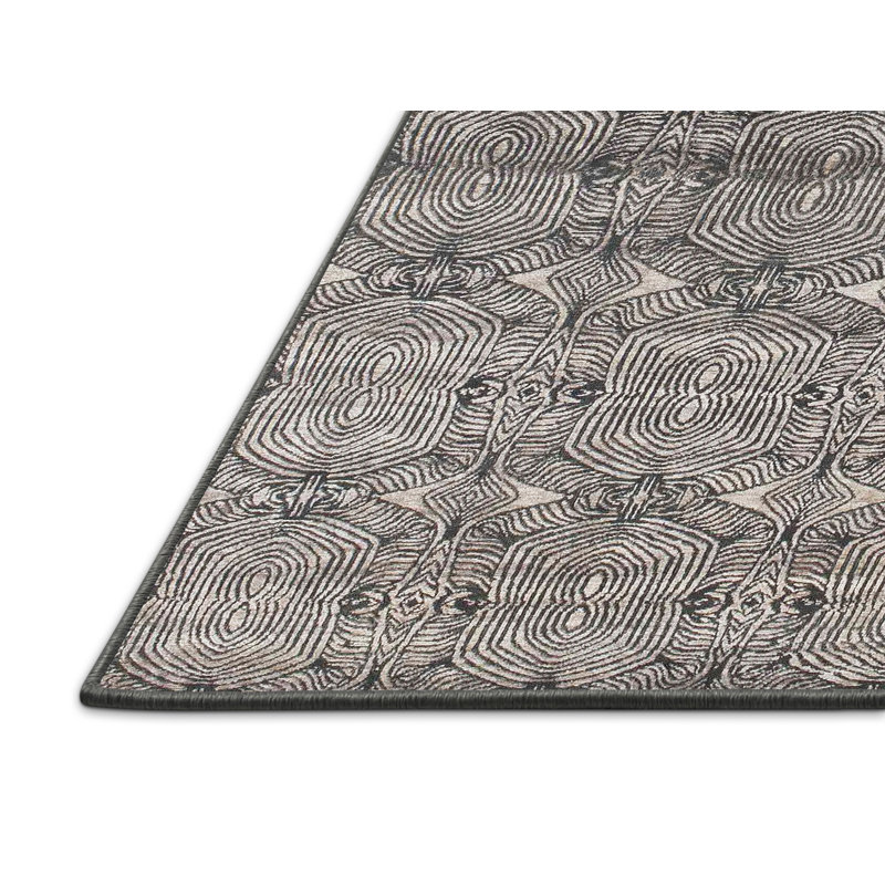 Tapis gris zone contemporaine, Rectangle 5 pi x 7 pi