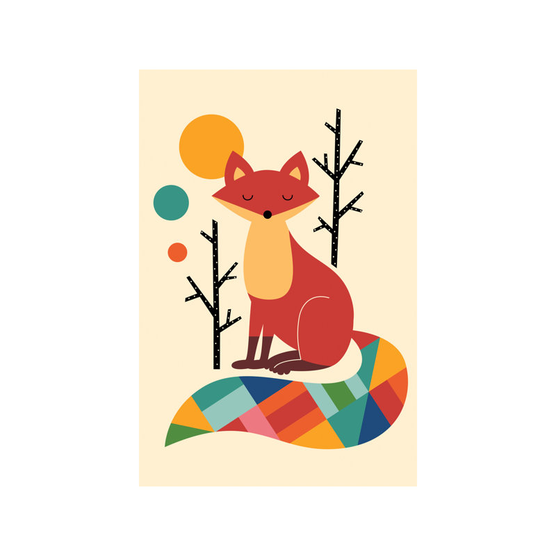 Rainbow Fox by Andy Westface - Print on Canvas, 20.32 cm H x 30.48 cm W, No Frame