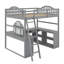 Lit mezzanine double en bois avec bureau-1800710505