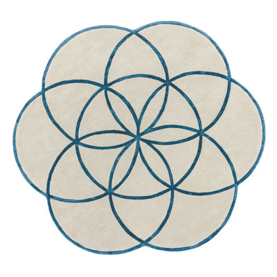 Round Ally Floral Hand Woven 200cm X 200cm Area Rug