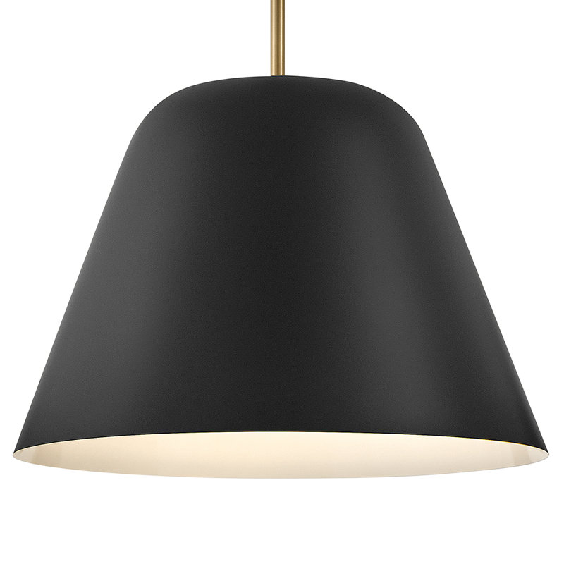 Cayson 1 - Light Lacquered Brass Pendant, Black, Black