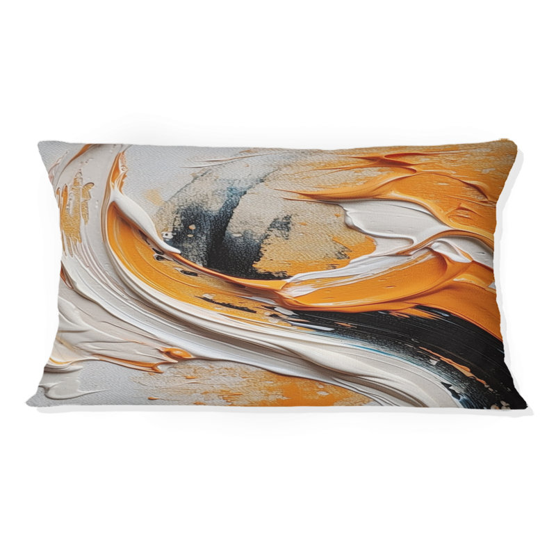 Coussin orange et noir Mystic Spirals IV - Abstract Spirals