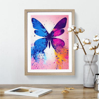 Paint Splash Butterfly No.3 - Single Picture Frame Painting