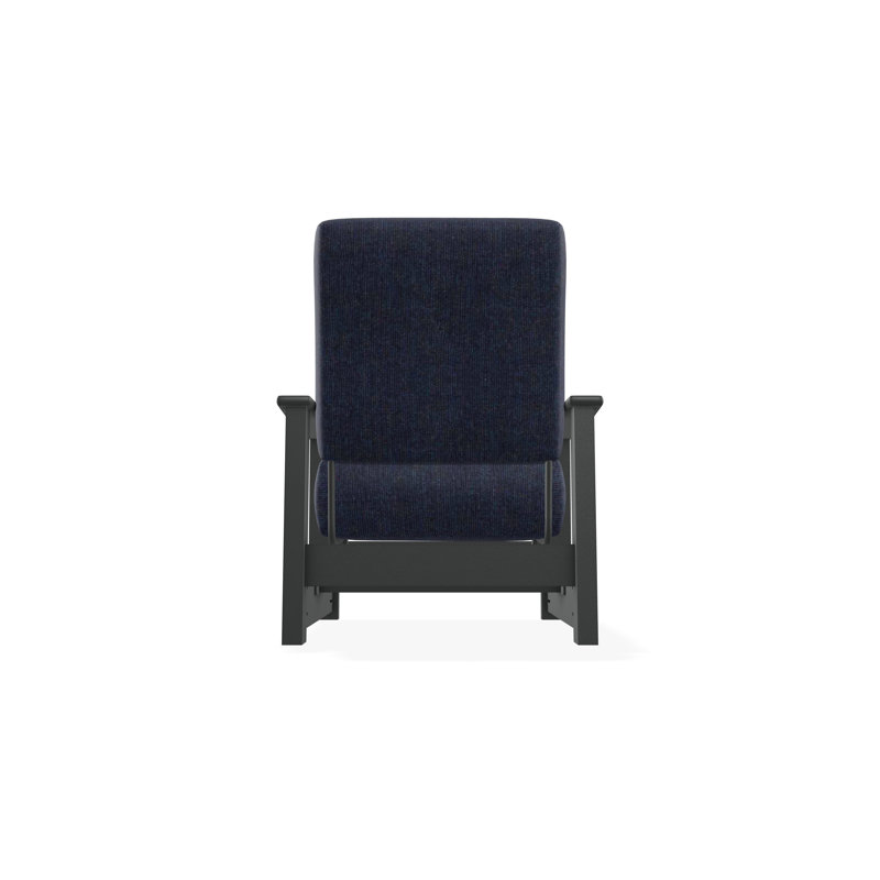 Leeward Marine Grade Polymer Deep Seating Cushion Arm Chair with Hidden Motion, Graphite, Spectrum Indigo Sunbrella®