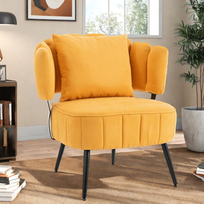 Chaises d'appoint à ressorts ensachés, chaise en acier chenille moderne pour petite maison