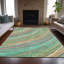 Tapis bleu sarcelle Xhevrie lavable à la machine intérieur / extérieur-112125954