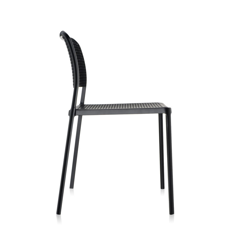 Audrey Dining Chair, Black, Black Painted Steel