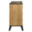 Ensemble de chambre à coucher Elmwood Queen 3 pièces comprenant un lit à panneaux, une commode et une table de chevet, en brun vieilli et pin naturel.
