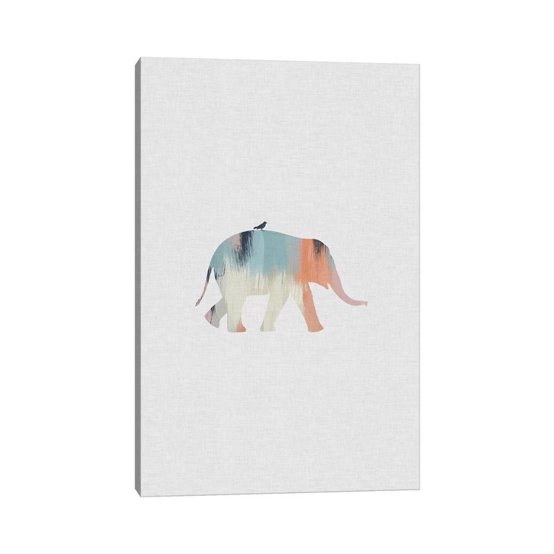Pastel Elephant by Orara Studio - Wrapped Canvas Painting, 152.5 cm H x 101.5 cm W