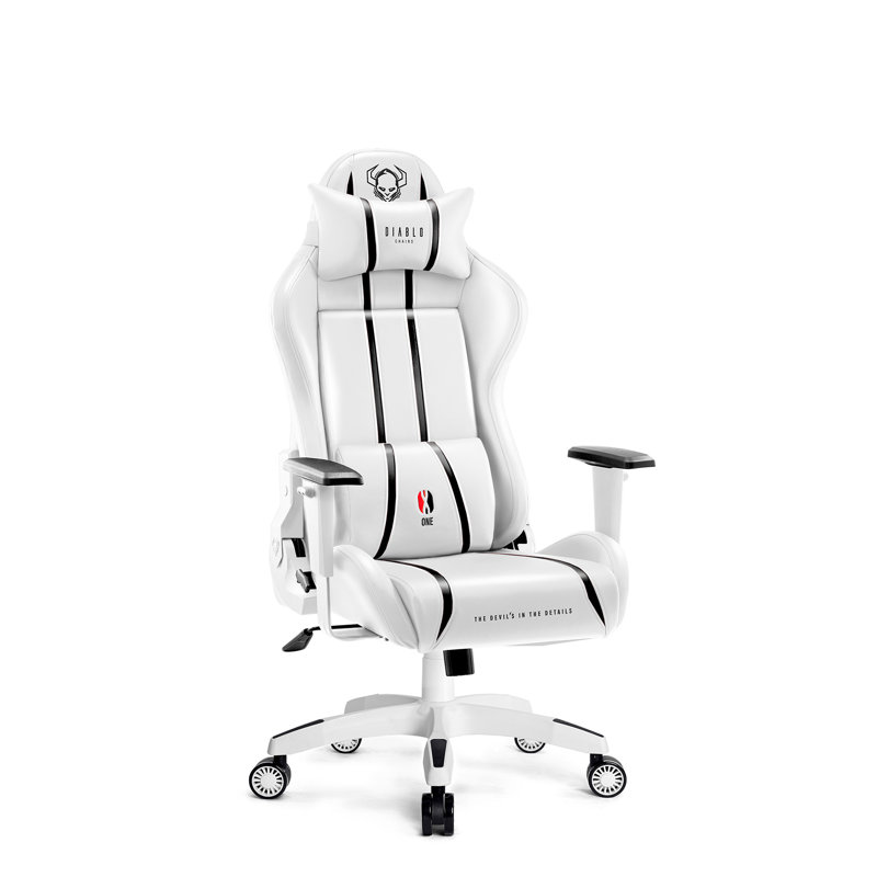 DIABLO CHAIRS White/Black Executive Chair with Wheels