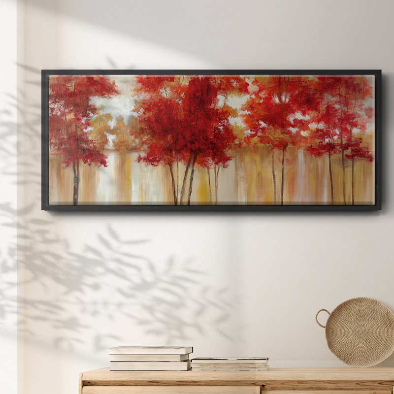 Arbres rouges - toile encadrée, H 12 po x l 30 po