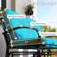 Banc de patio bleu avec assise confortable, filet respirant et, pour les réceptions en plein air, filet mesurant 396 lb, coussins idéaux pour les rassemblements, l 47,25 po x P 29,5 po, H 32,25 po