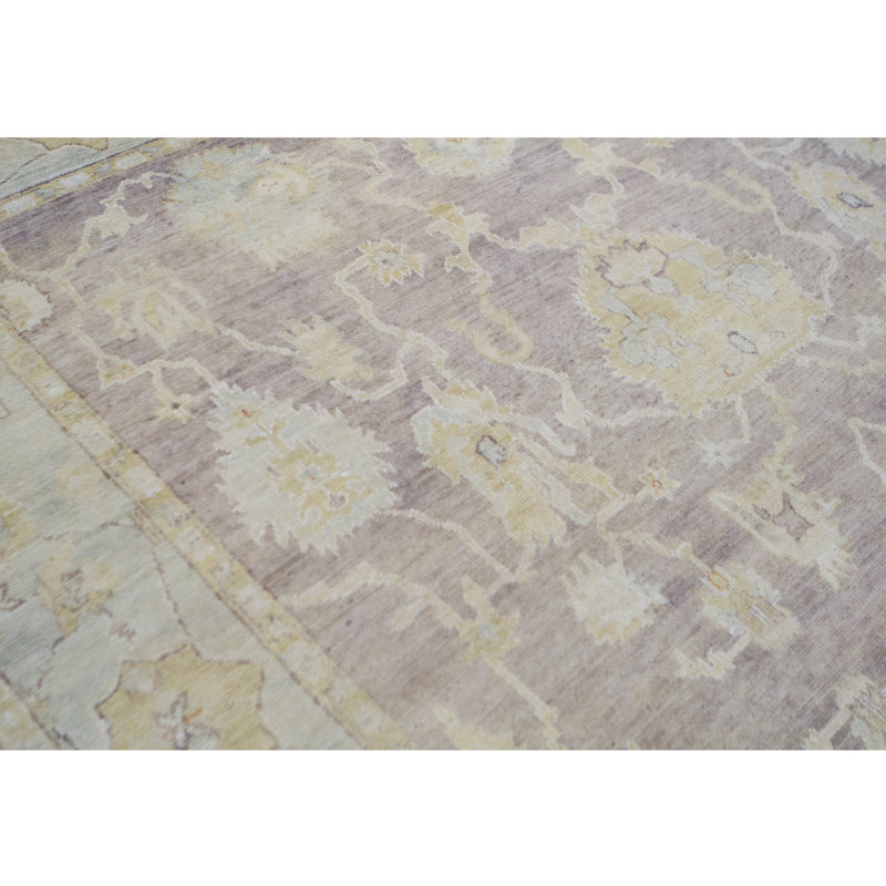 Wool Oriental Area Rug in Light Purple/Beige/Yellow