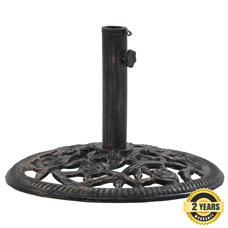 Laurita 12.06kg Cast Iron Free Standing Umbrella Base, Brown