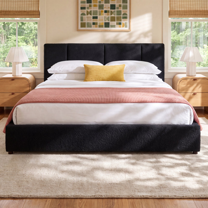 Ruthie Upholstered Bed, King, Black