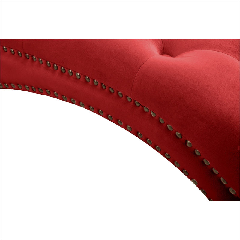 Le fauteuil inclinable de salon, combinant les détails en bois massif et le revêtement en velours 61,4 x 24,4 x 33,9