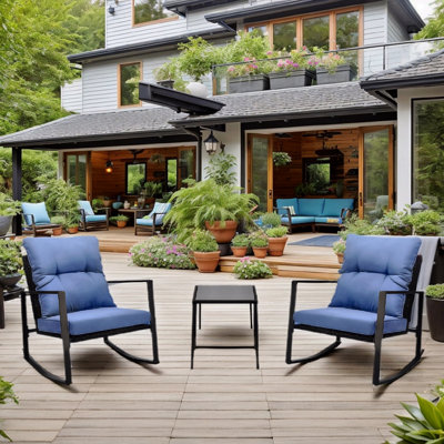 Ensemble bistro 3 pièces bistro avec coussin de patio pour l'extérieur