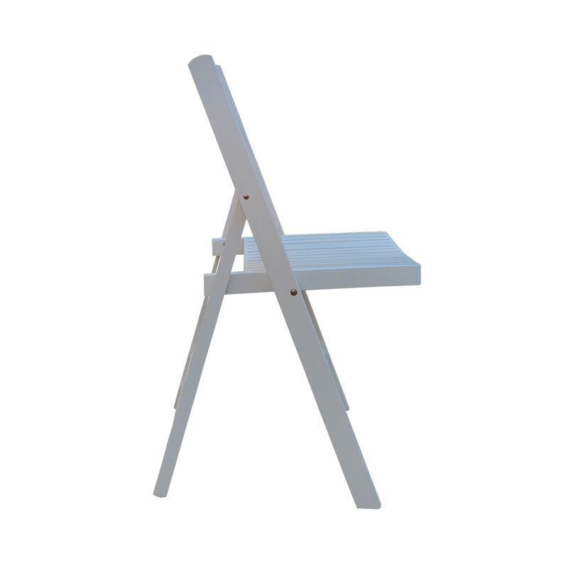 Chaise pour événement spécial pliante en bois à lattes Furniture, Blanc