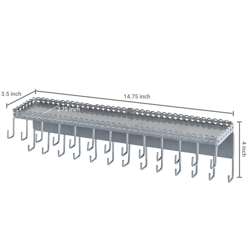 Wall Mounted Jewellery Holder, Silver