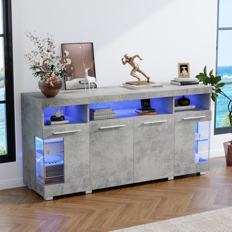 Heron 140cm Wide Accent Sideboard, Gray