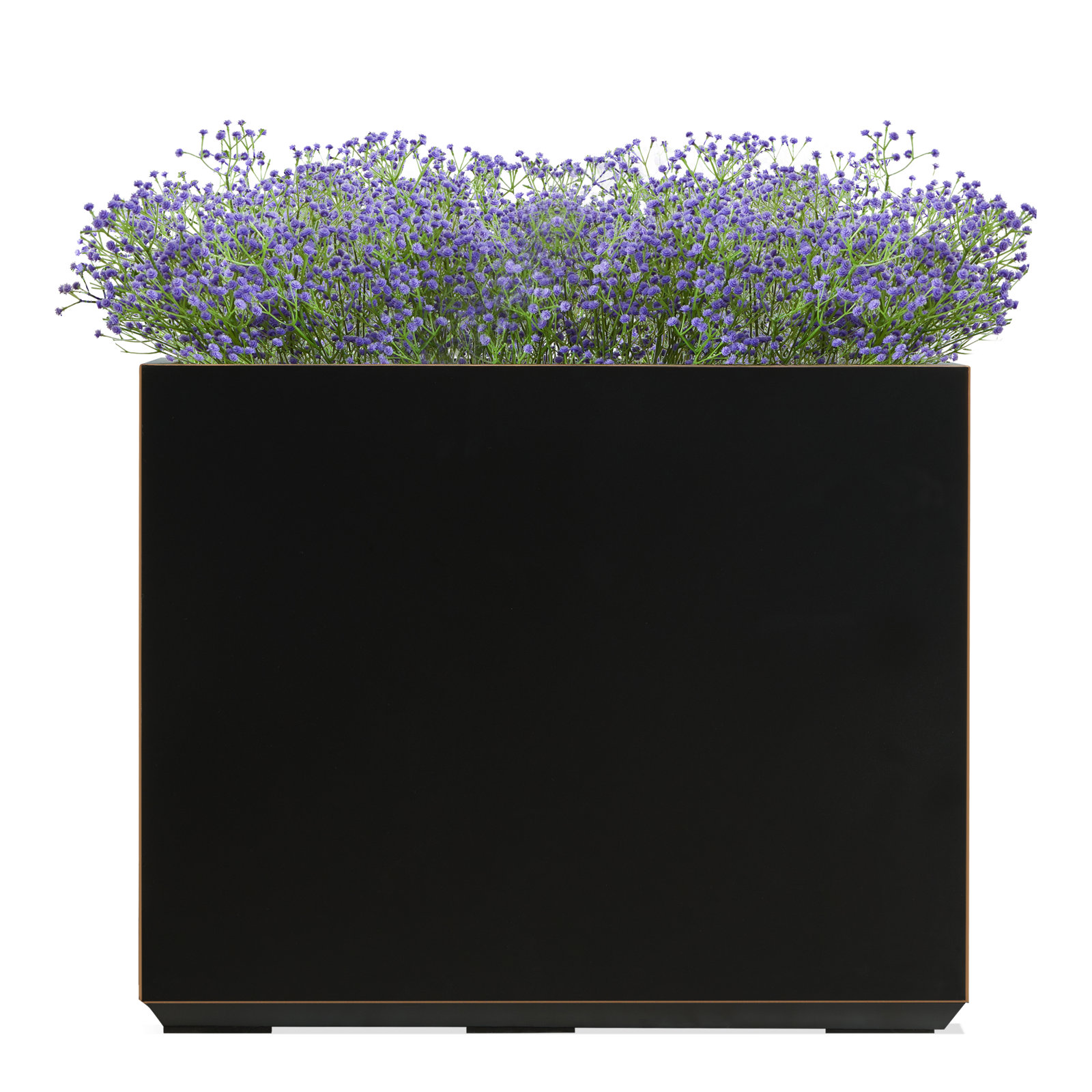 Tormund Metal Planter Box, Black/Gold Edge, 24.02" H x 9.84" W x 30" D