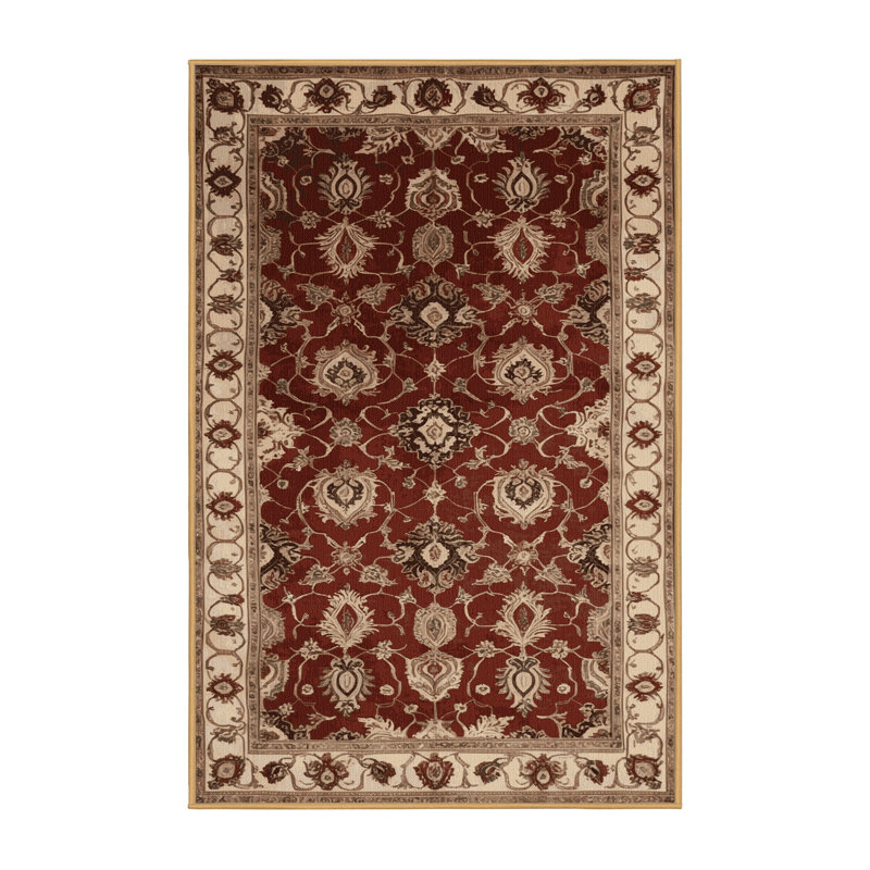 Tapis brun français lavable à la machine, Rectangle 7 pi x 9 pi