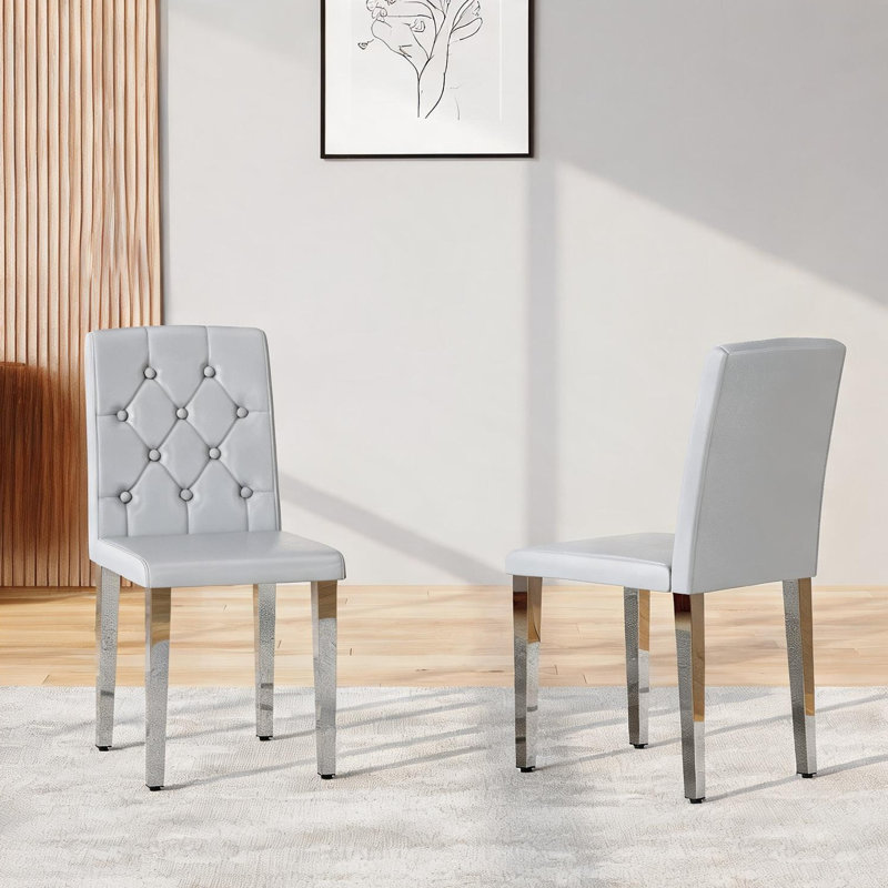 Élégantes chaises de salle à manger pu gris clair, conception à boucle ergonomique, idéales pour un usage domestique et commercial