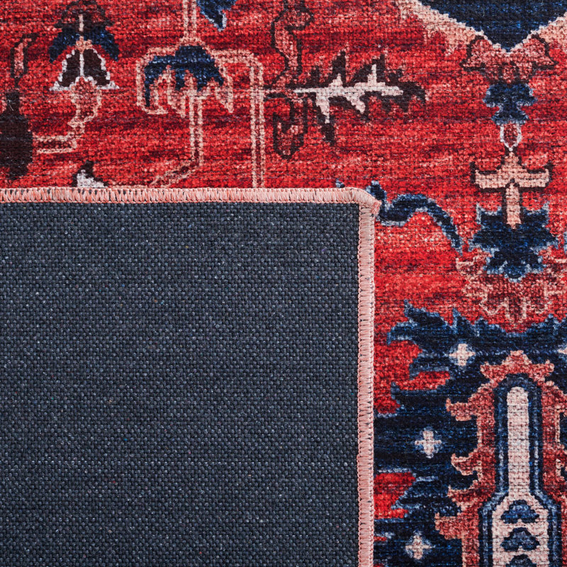 Serapi Elegance Red and Beige 9' x 12' Hand-Knotted Washable Rug