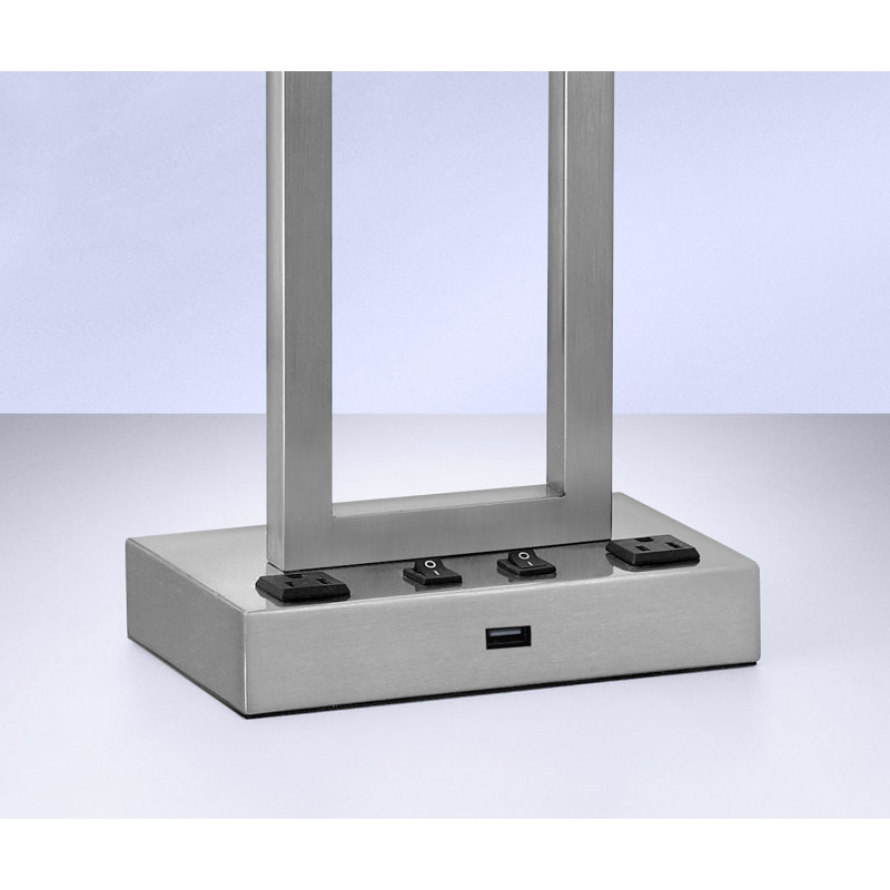 Rugged Rectangles Metal USB Lamp, 26" H x 16" W x 9" D