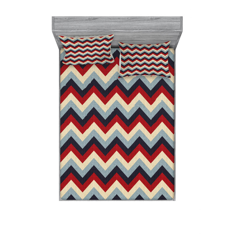 Ensemble de draps rétro, Ensemble de draps pour lit double avec un drap-hou