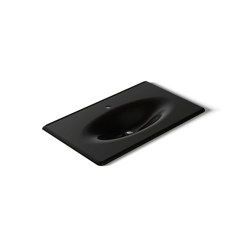 Plateau de meuble-lavabo 38 po Iron Impressions, Noir, Simple