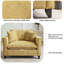 Fauteuil surdimensionné de 46,9 po, tissu chenille, fauteuil confortable et demi-canapé simple avec coussin pour le salon, bureau, jaune-131608207-131608209