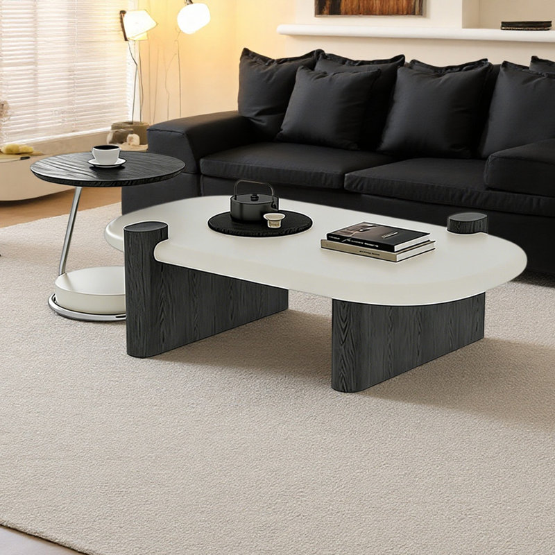 Charland, 15,74 po H x 47,24 po L x 23,62 po l, Noir/crème, Noir / argenté