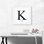 "Modern" noir et blanc, gris, alphabet Serif, lettre K - reproduction d'art textuel sur toile tendue