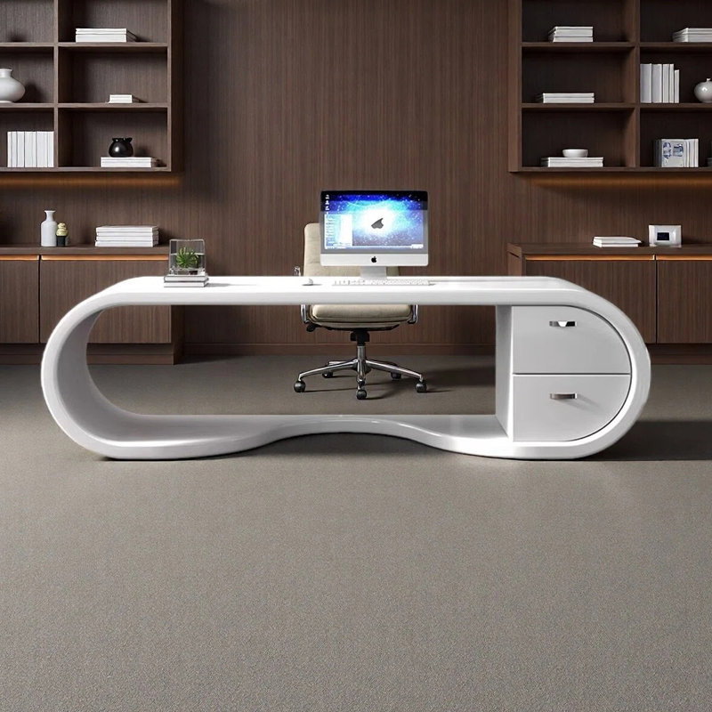 Simple and modern office desk, 29.53" H x 78.74" W x 31.5" D