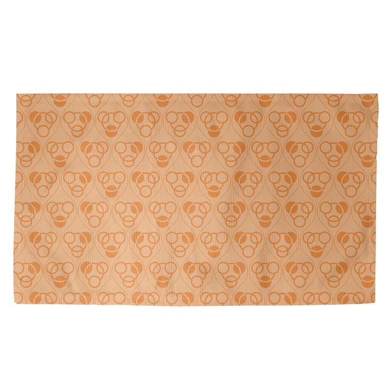 Tapis décoratif jaune à motif de cercles et de vagues, Rectangle 5 pi x 7 pi