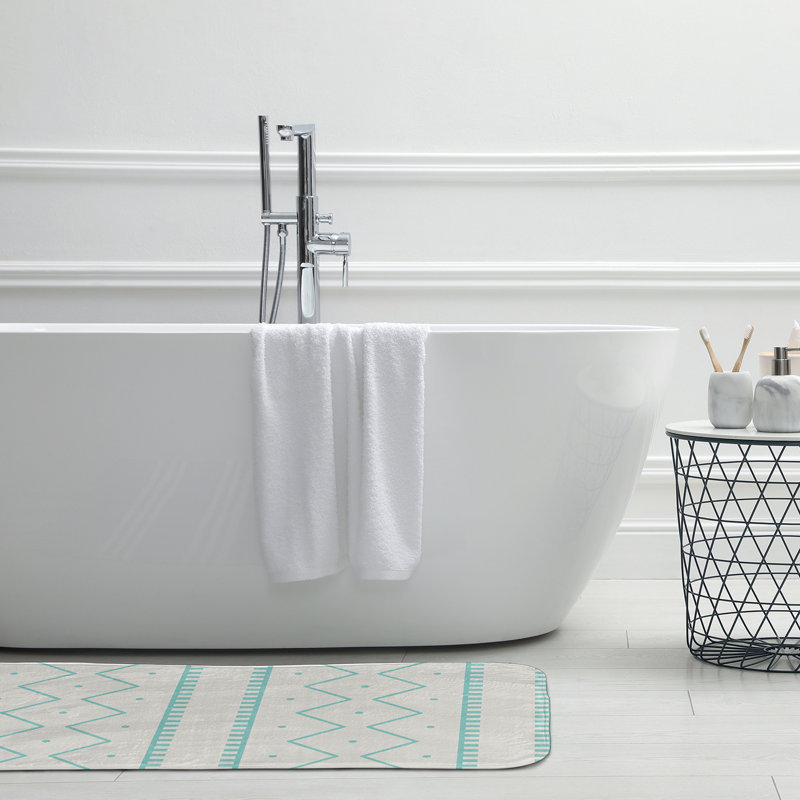 Tapis de bain GGG, L 17 po x L 24 po, Bleu clair